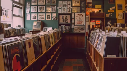 Abwaschbare Fototapete Musikladen A Retro Record Store