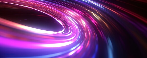 Fototapeta premium abstract futuristic background with pink blue glowing neon moving high speed wave lines and bokeh lights. Data transfer concept Fantastic wallpaper