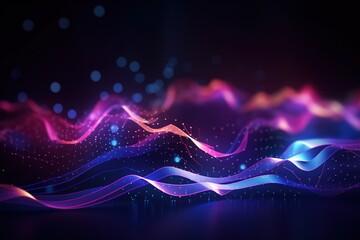 abstract futuristic background with pink blue glowing neon moving high speed wave lines and bokeh lights. Data transfer concept Fantastic wallpaper