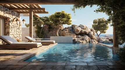 Private pool outdoor, side view