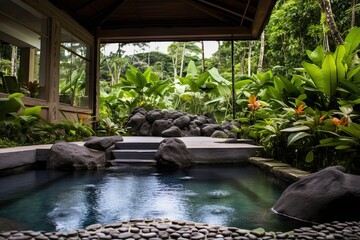 Private pool, natural background outdoor
