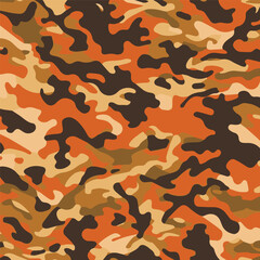 Camouflage seamless pattern. Trendy style camo, repeat print. Vector illustration. Khaki texture, perfect for military army design