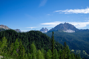 Fototapeta na wymiar View onto the high peaks of the Dolomites