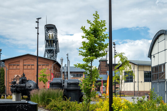 Zabrze, Poland - June 18, 2023: Queen Louise Adit Carnall Zone. Post-industrial buildings