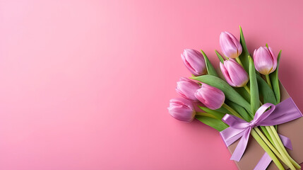 Obraz premium Colorful Tulips Isolated Pink