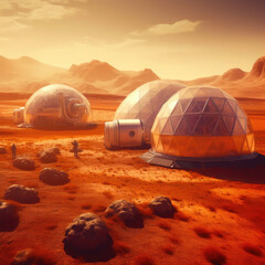 Fototapeta premium Mars Colonization: Advanced Farming Techniques