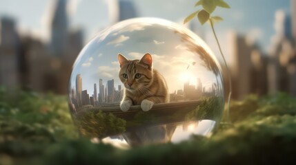 cat on the bubble