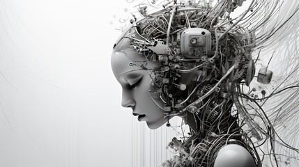 artificial intelligence, black and white design