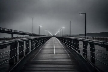 Fototapeta na wymiar bridge in fog