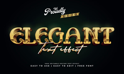 Fototapeta premium luxury glossy glowing shiny golden editable vector text effect