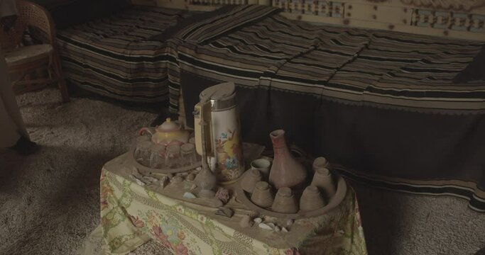 Decorated majlis in an old farasani house  Farasan  Saudi Arabia