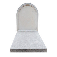 Blank marble gravestone  isolated on white background