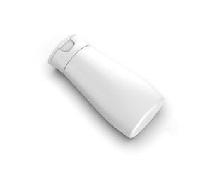 Blank white cosmetic container ready for your branding and design mockup template isolated on white background, 3d illustration.
