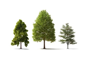 Obraz premium Summer Forest. A Graphic Depiction of a Large Garden with Realistic Leaves and Decorative Greenery on a White Background