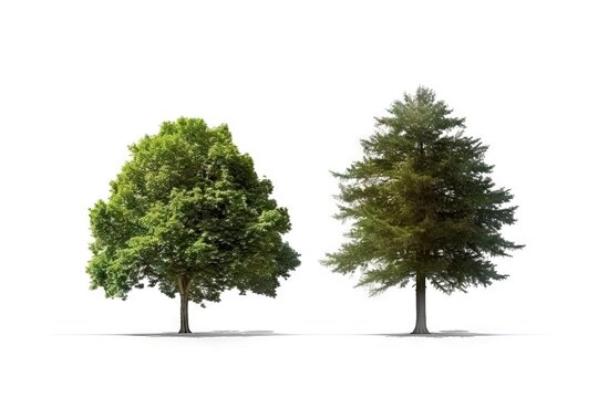 Isolated Green Tree. Beautiful Botanical Collection of Foliage and Evergreen Trees in Nature's Stunning Landscape