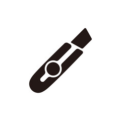 Utility knife icon.Flat silhouette version.