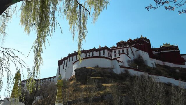 Time lapse of Potala Palace in Tibet, China.