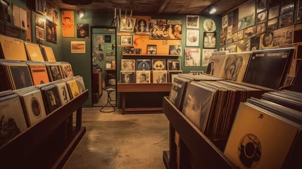 Tuinposter Vintage Record Shop © AIproduction