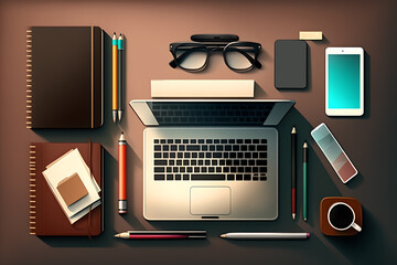 Work tools graphic illustration business planning