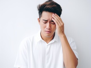 Asian man emotional dynamic gestures