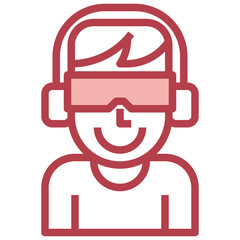 VR line icon,linear,outline,graphic,illustration