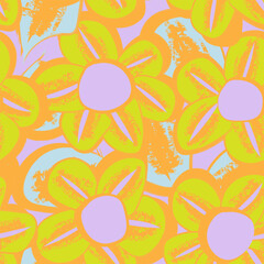 Colourful Abstract Floral Seamless Pattern Design