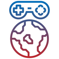 Fototapeta premium MMOG line icon,linear,outline,graphic,illustration