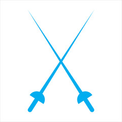 Crossed fencing epee icon vector illustration symbol