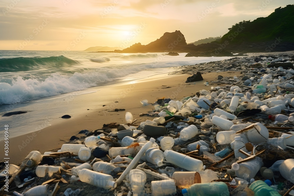 Sticker The Urgent Reality of Single-use Plastic Pollution on Our Pristine Beaches