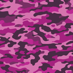 Fototapeta na wymiar Camouflage seamless pattern. Trendy style camo, repeat print. Vector illustration. Khaki texture, perfect for military army design