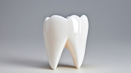 Pristine Image of Healthy White Tooth: Flawless Structure and Natural Brilliance Isolated on Soft Light Background. Dentist Concept. Generative Ai. 
