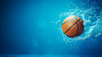 Obraz premium basketball on blue background ,Generative Ai