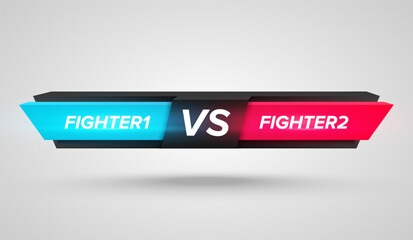 Versus sign. Battle scoreboard vector illustration