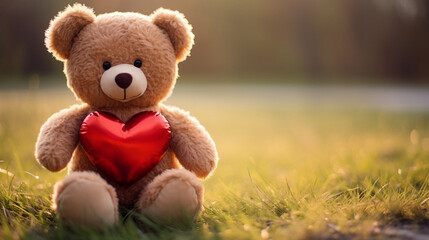 teddy bear with heart ,Generative Ai