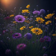 Obraz na płótnie Canvas Alps flowers. AI generated illustration