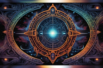 Fototapeta premium alien gate background Generative AI illustration