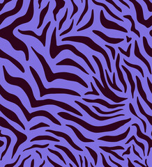 Background with blue zebra skin pattern. Trippy hand drawn textures. Vector seamless pattern for fabric, cover, backdrop, textile.