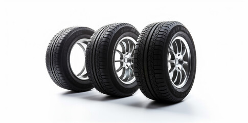 tire automobile auto wheel rubber object isolated closeup car background tyre. Generative AI.