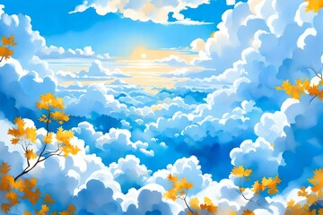 cloudy abstract background painting