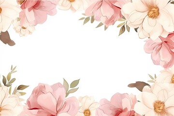 Fototapeta na wymiar Flower border Frame Background, flower patterned frame, Floral Frame Background.
