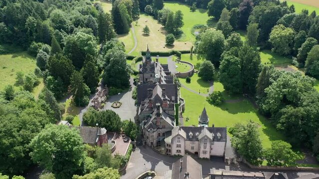 Aerial View, Castle and Ramholz, Ramholz, Schluechtern, Hesse, Germany