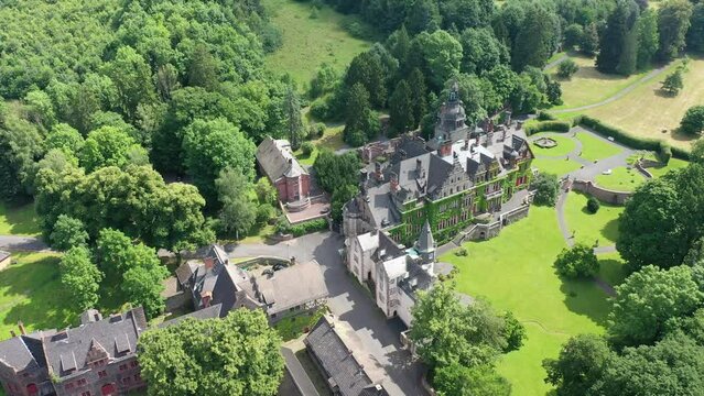 Aerial View, Castle and Ramholz, Ramholz, Schluechtern, Hesse, Germany