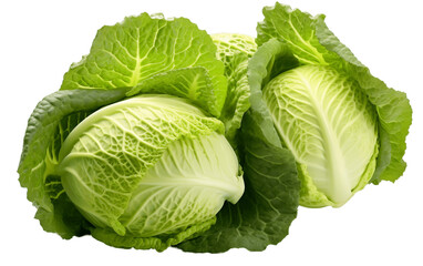An illustration of mini cabbage isolated on a white background, Generative Ai