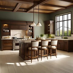 modern kitchen interior, 3d render