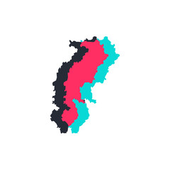 Chhattisgarh Map - World Map International vector template. India region silhouette vector illustration