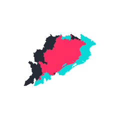 Odisha Map - World Map International vector template. India region silhouette vector illustration