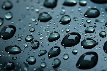 perspective of the rain, focusing on the beauty and details of water droplets Generative AI