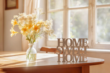 Home Living Room Table Background