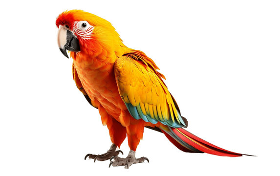 An illustration of a parrot isolated on a white background, Generative Ai