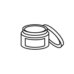 Facial cream line icon. Moisturizer, lotion, balm. Make-up concept. For topics like beauty, skincare, cosmetic. Vector illustration.